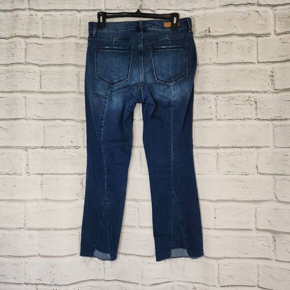 Social Standard by Sanctuary Raw Hem Mid Rise Kick Crop Jeans Blue Size 8 - Picture 5 of 15